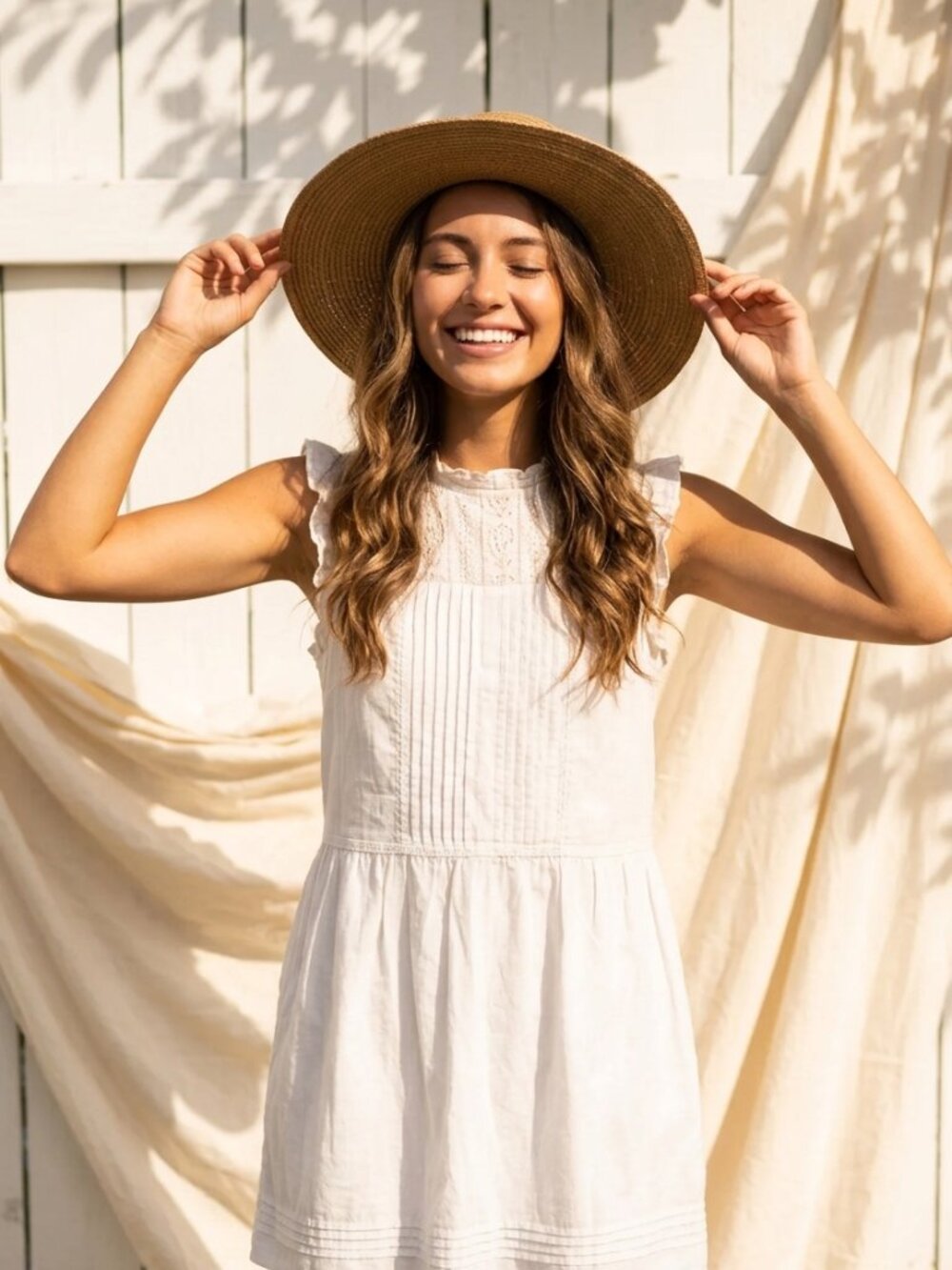 Altar'd State White Lace Trim Babydoll Dress Size M NWT